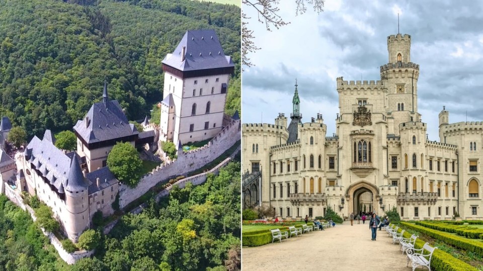 Hrad Karlštejn a zámek Hluboká nad Vltavou